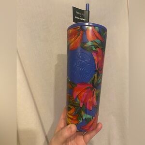 Starbucks Farm Rio Tropical Tumbler with Blue and Red Accents